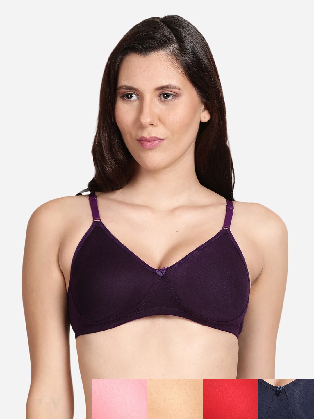

shyaway Pack Of 5 Cotton Bra, Pink