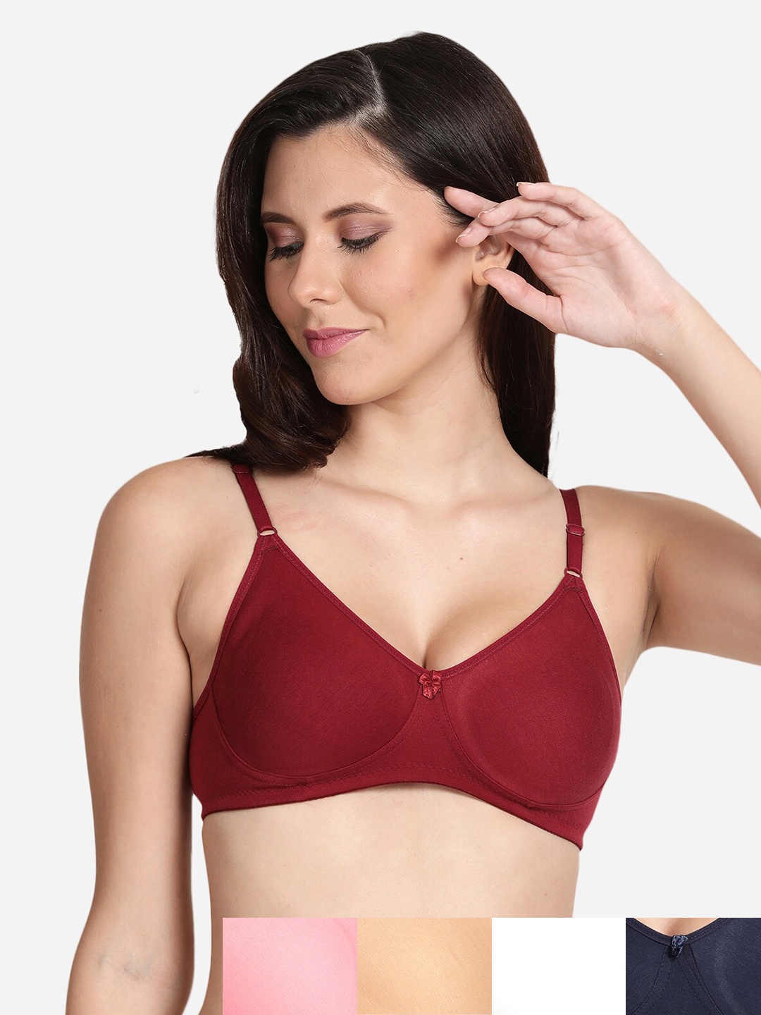

shyaway Pack Of 5 Cotton Bra, Pink