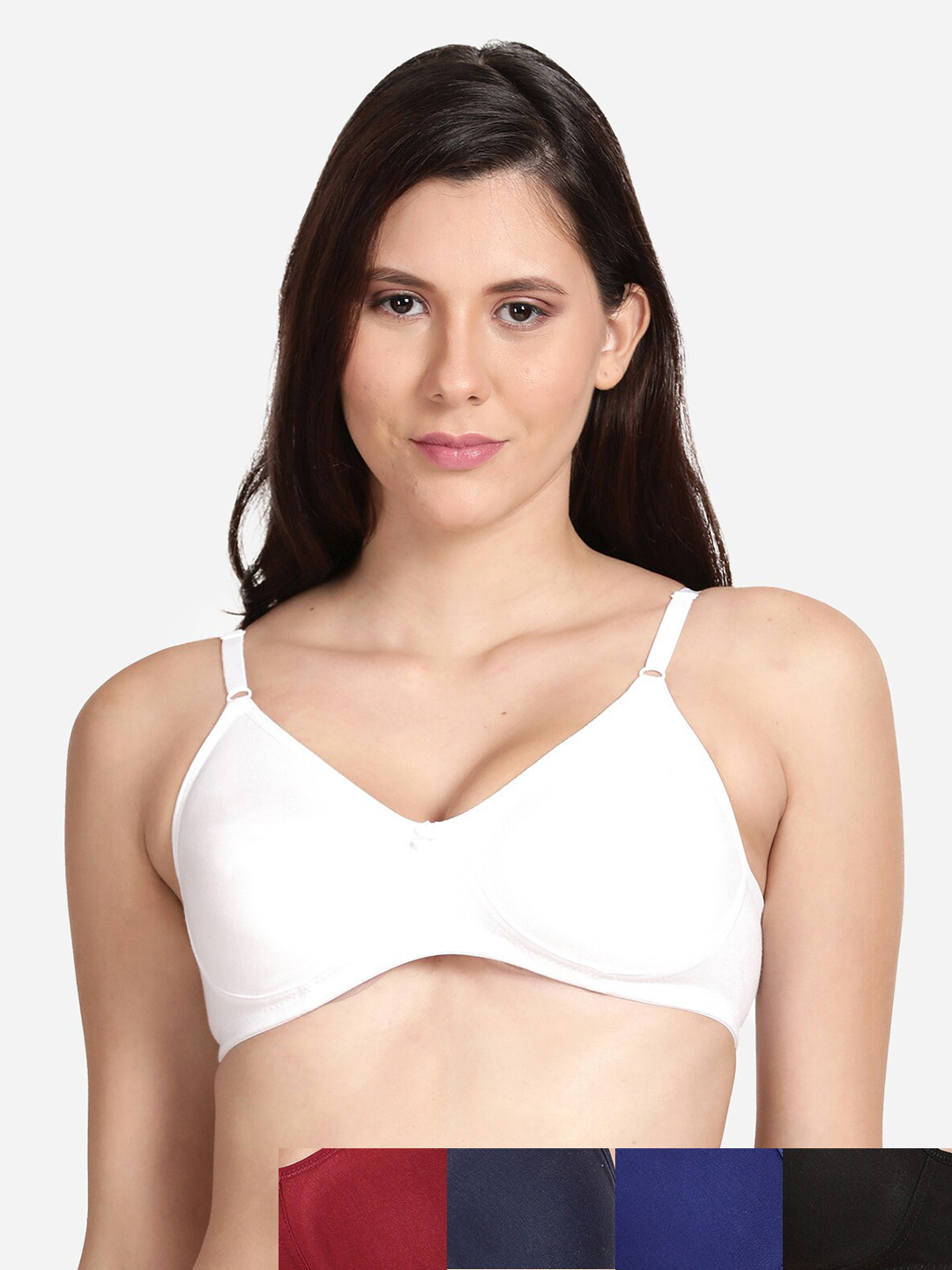 

shyaway Pack Of 5 Cotton Bra, Black