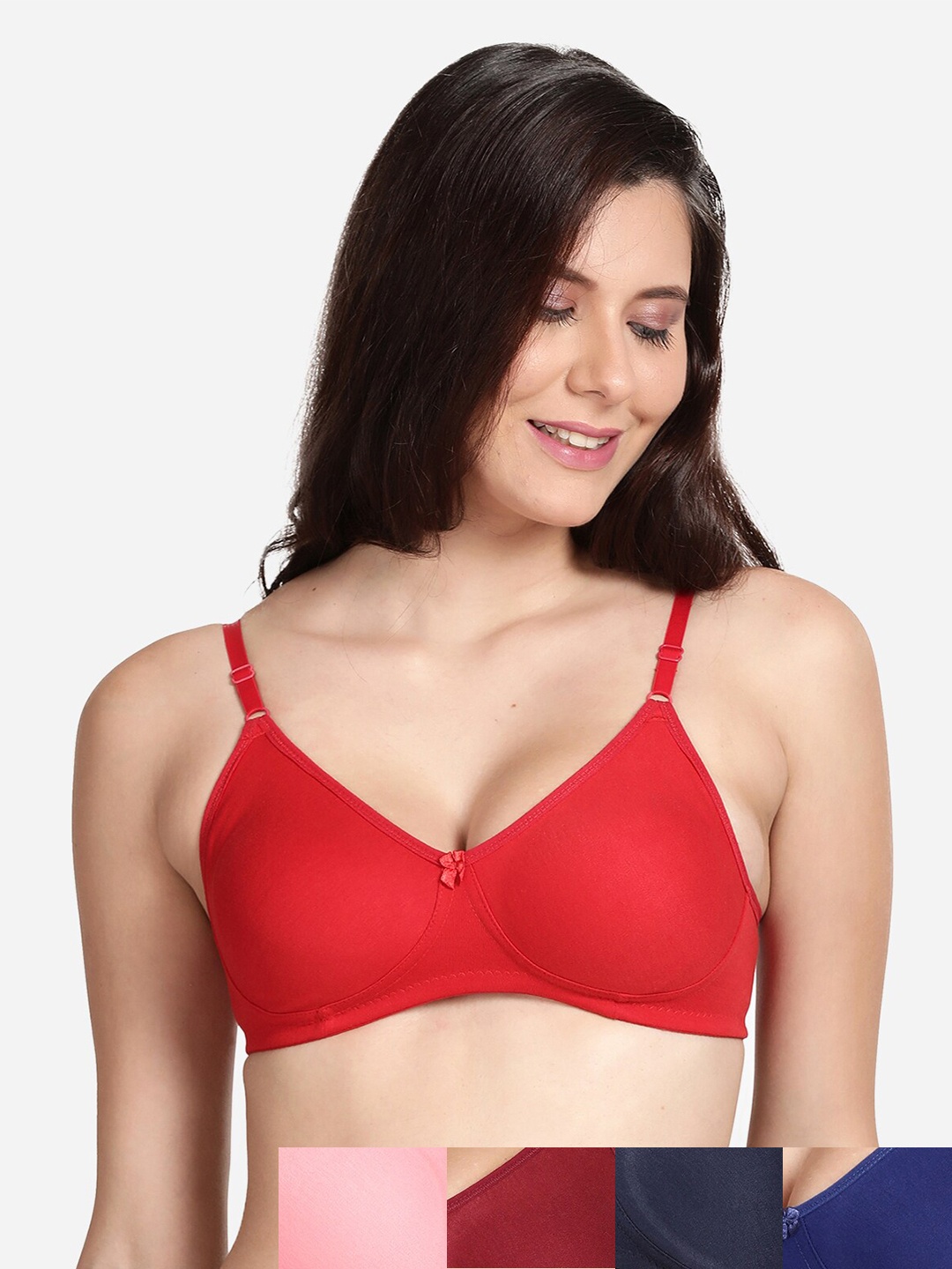 

shyaway Pack Of 5 Cotton Bra, Pink
