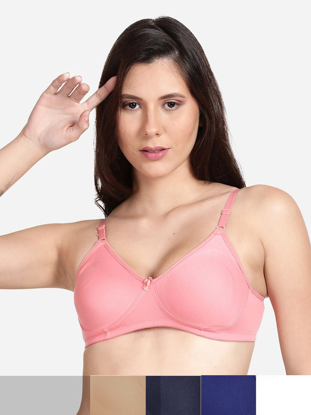

shyaway Pack Of 5 Cotton Bra, Pink