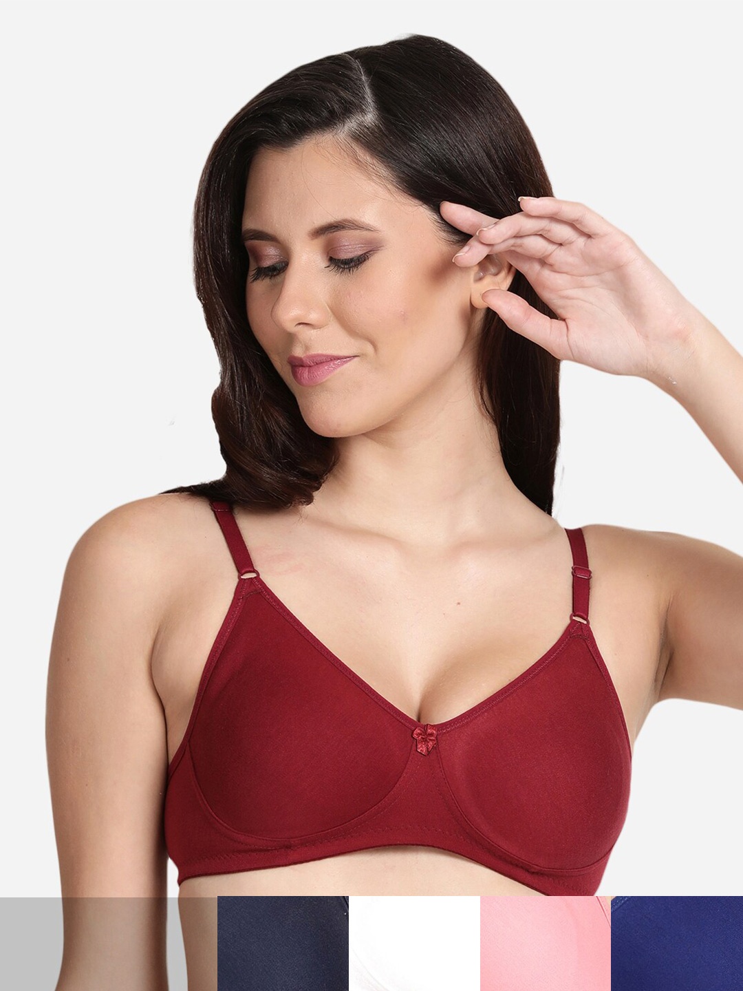 

shyaway Pack Of 5 Cotton Bra, Pink