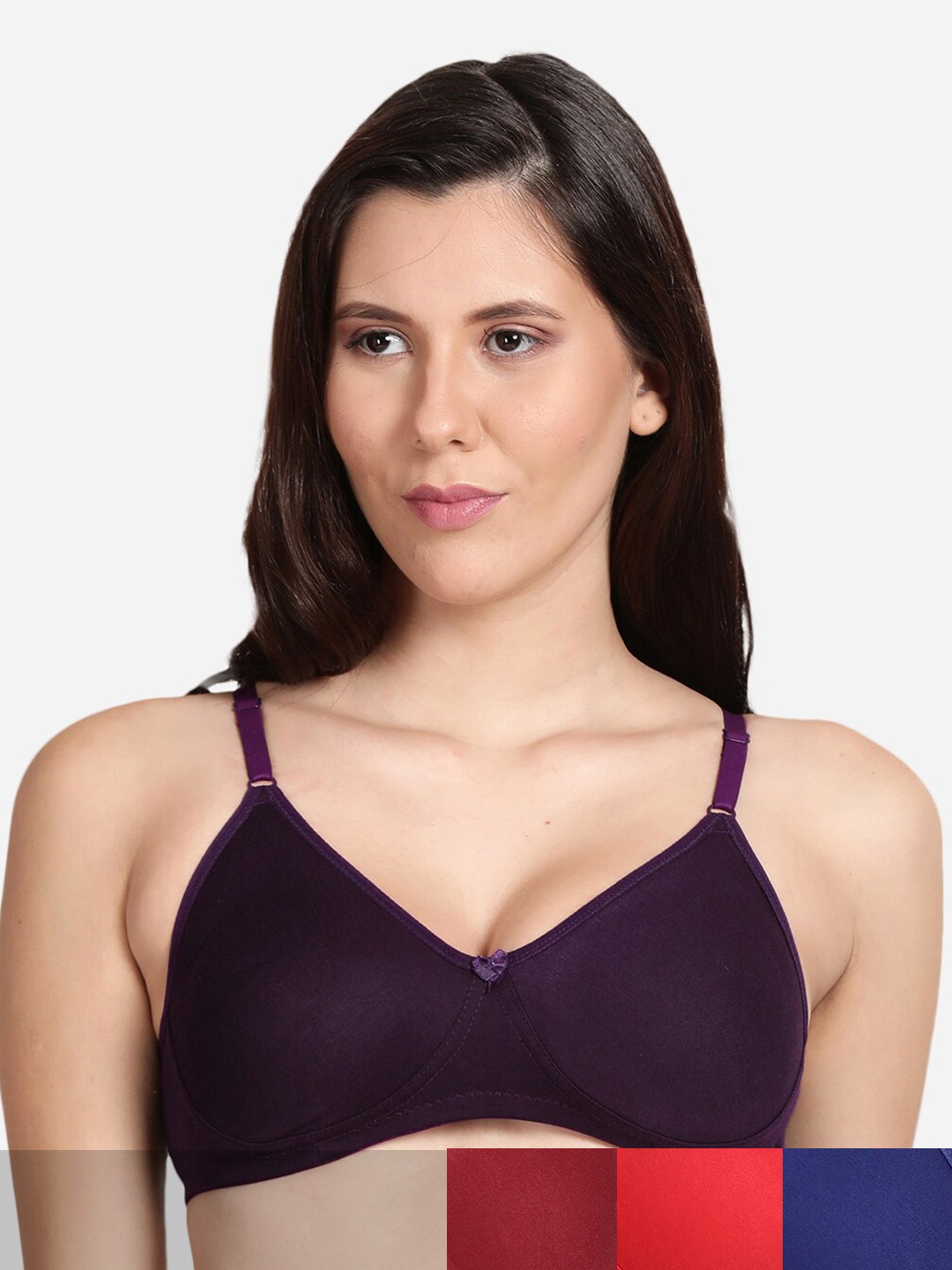 

shyaway Pack Of 5 Cotton Bra, Black