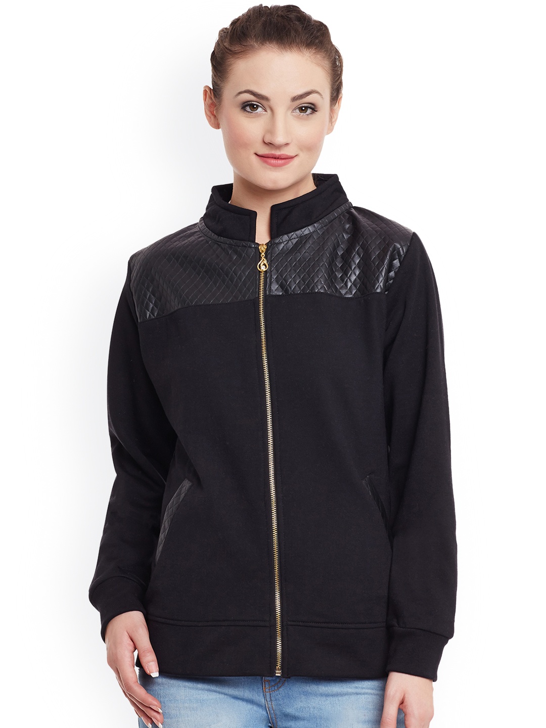 

Belle Fille Women Black Solid Jacket