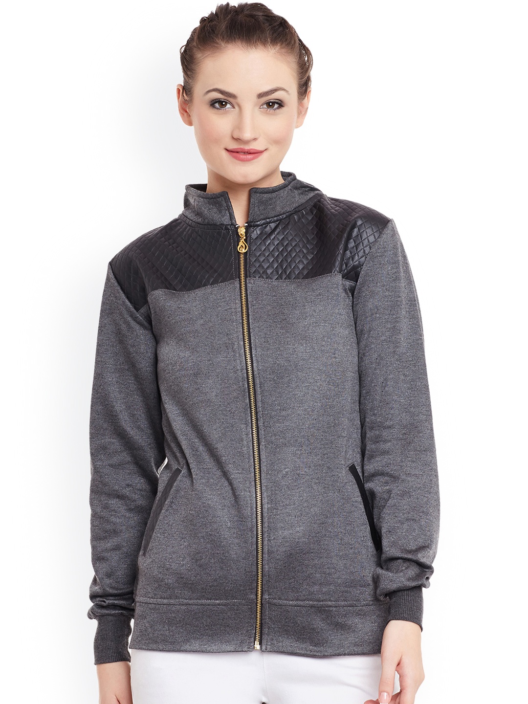

Belle Fille Women Grey Solid Jacket