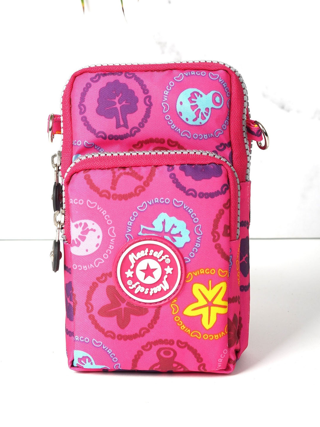 

Diva Dale Pink & White Printed Phone Holder Sling Bag