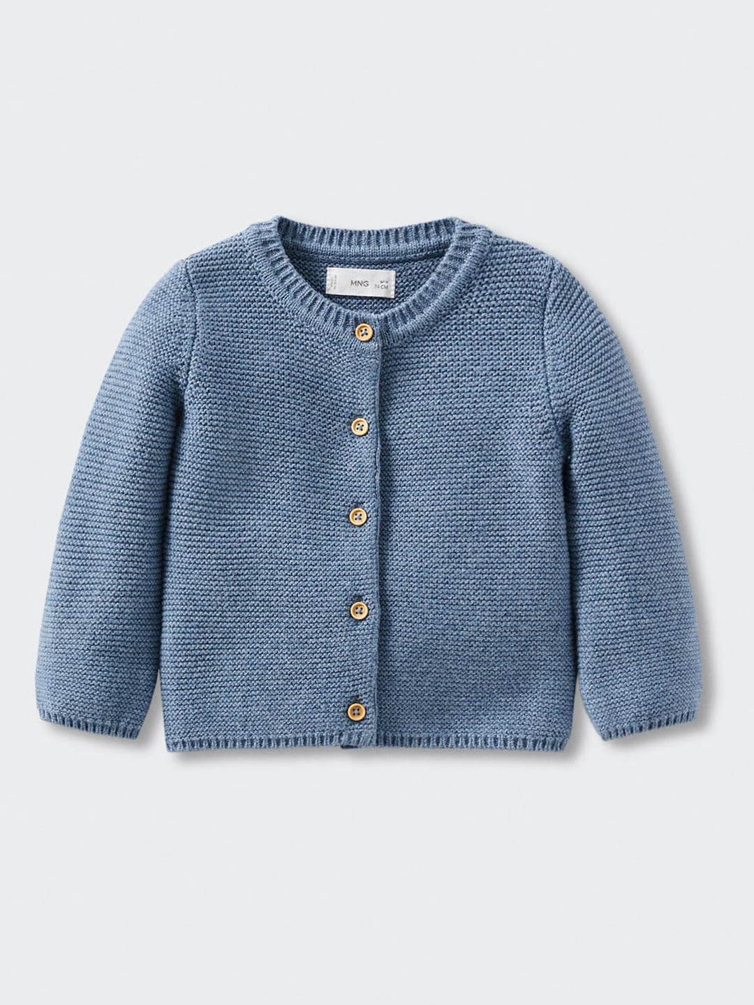 

Mango Kids Infants Blue Solid Sustainable Cardigan