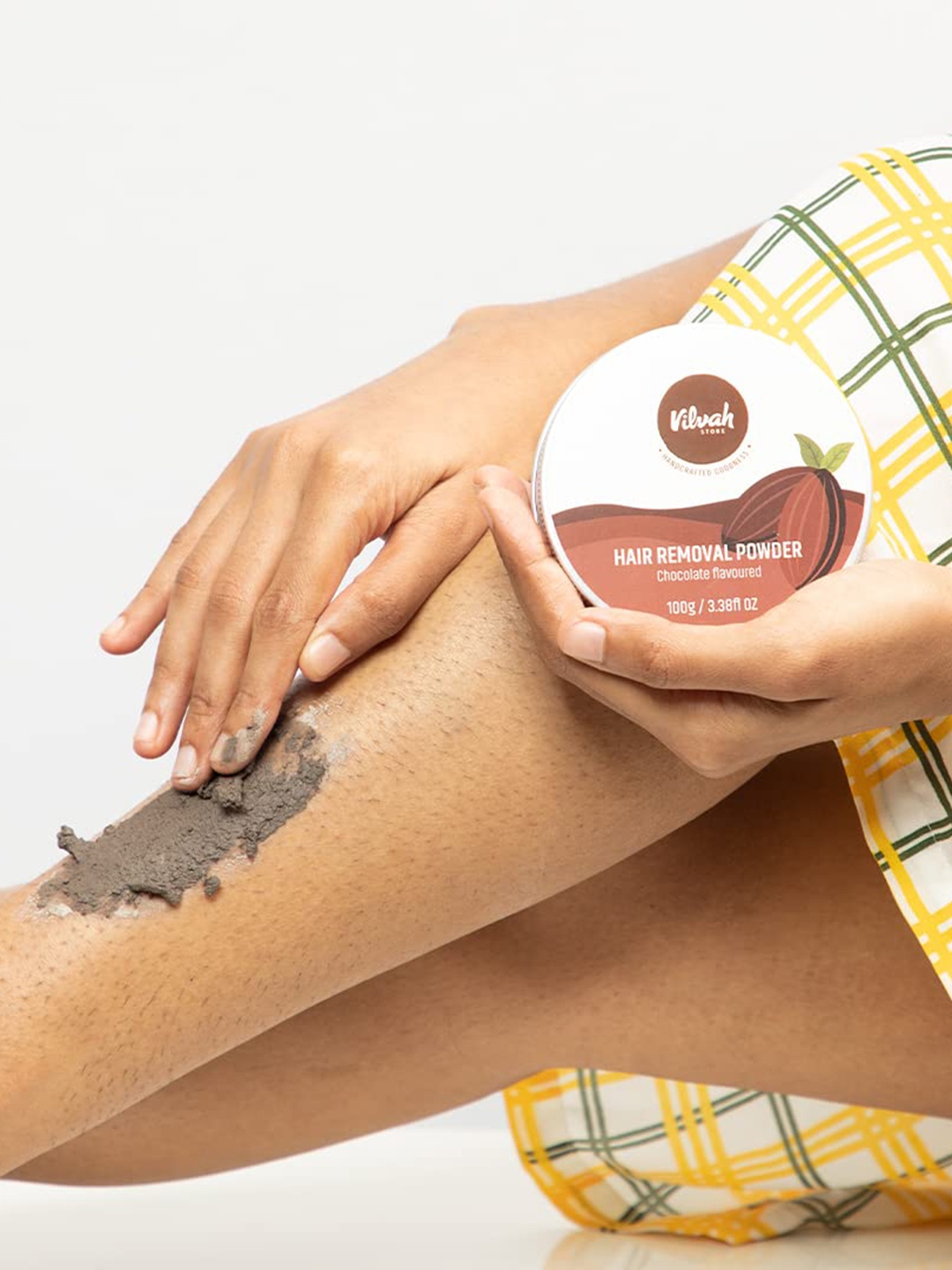 

Vilvah Store Unisex Chocolate Flavoured Hair Removal Powder 100g, Brown