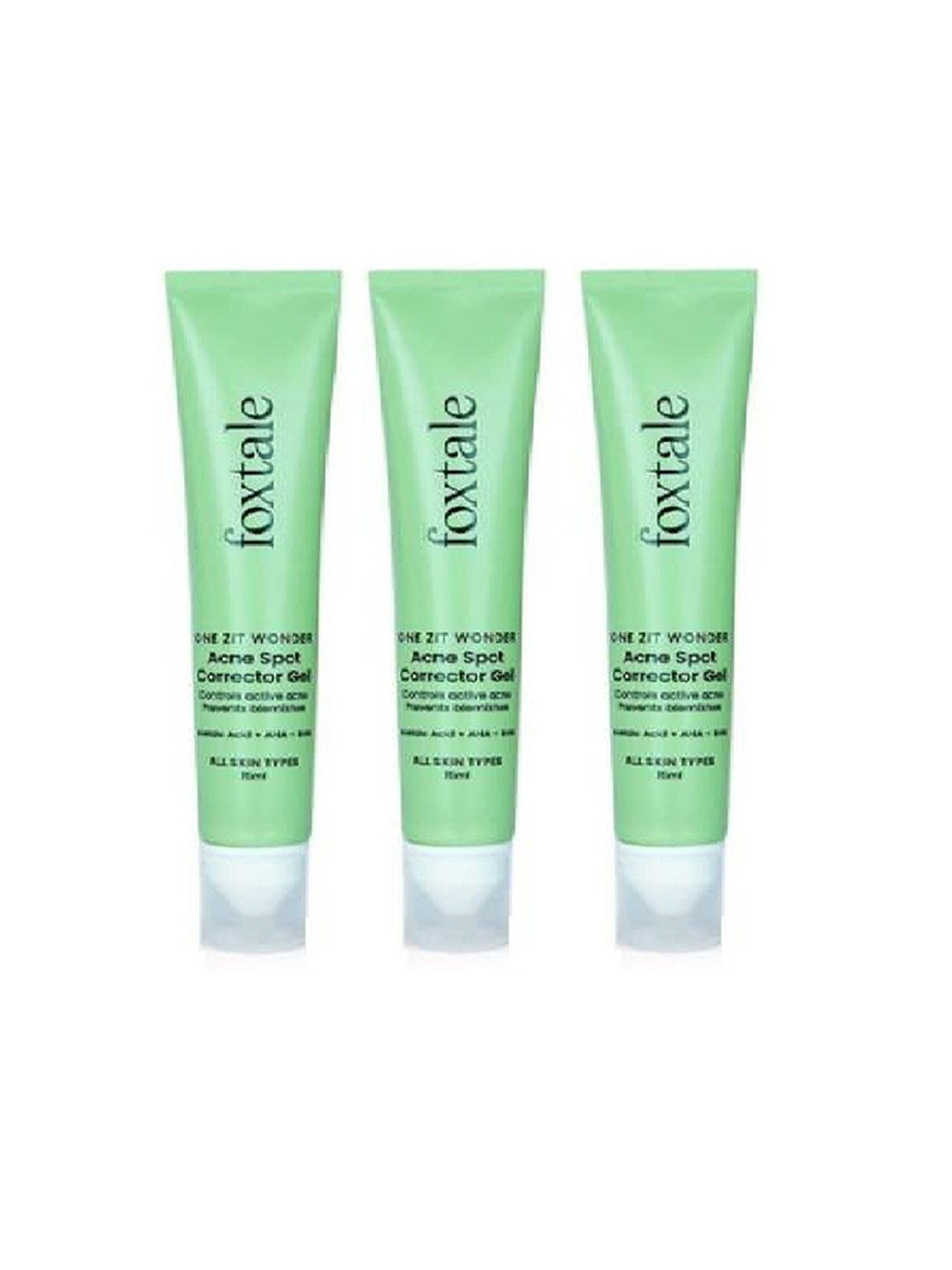 

FoxTale Set Of 3 One Zit Wonder Acne Spot Corrector Gel 15ml, Green