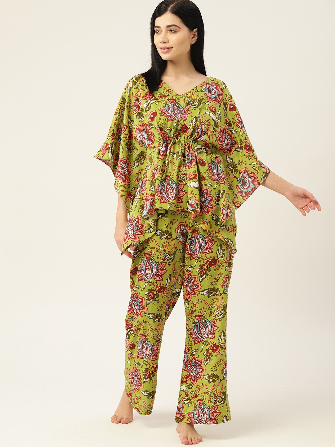 

ETC Women Green Printed Night suit