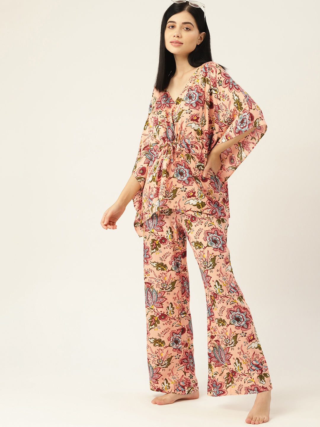 

ETC Women Peach-Coloured Printed Night suit