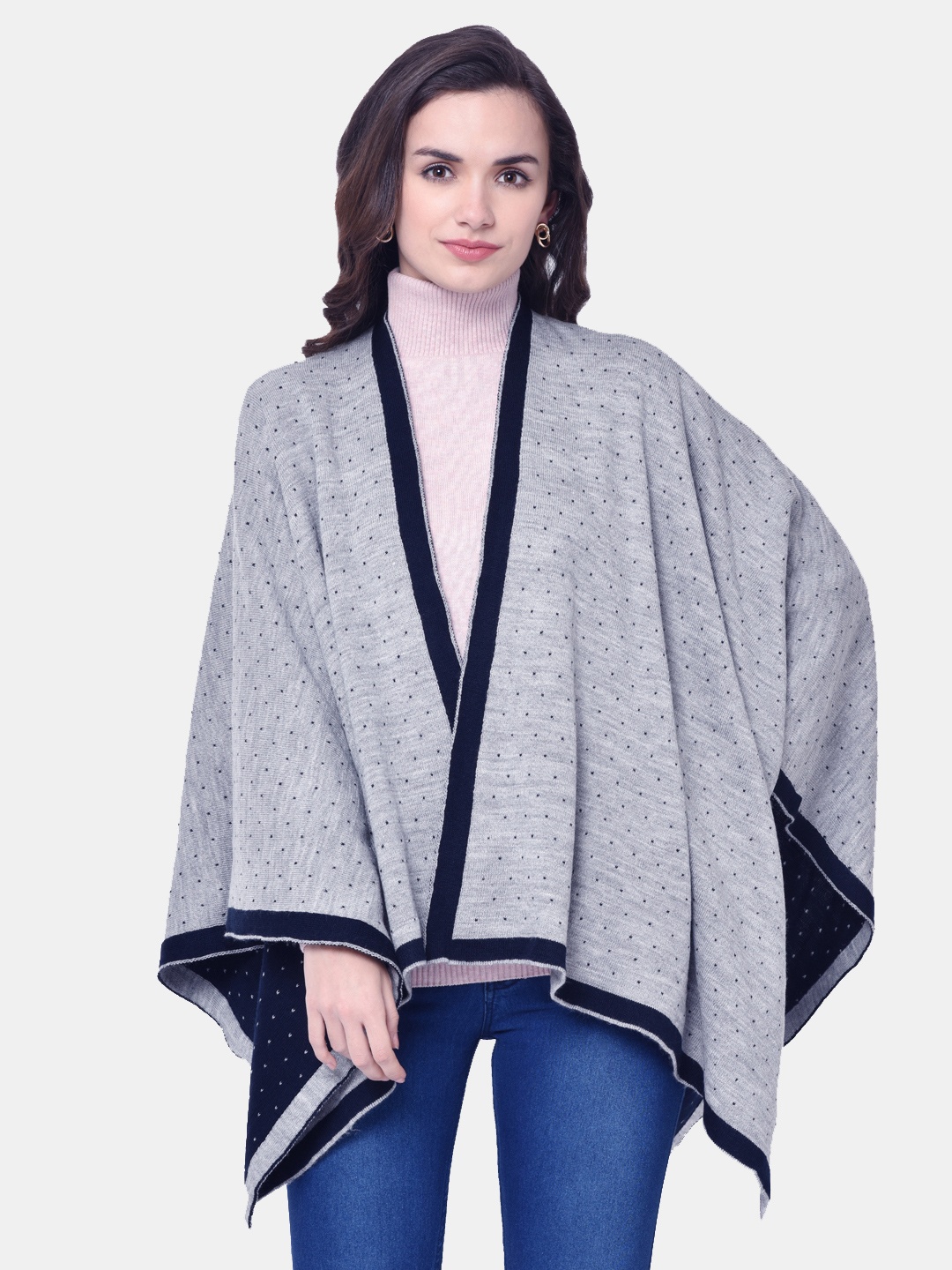 

Bharatasya Women Grey Woven Design Shawl