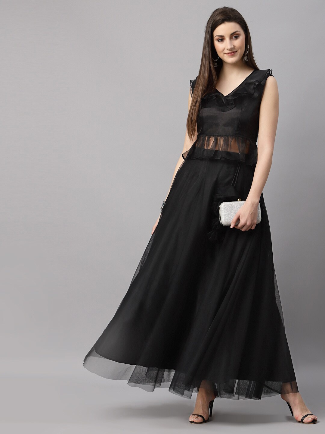 

NEUDIS Black Ready to Wear Solid Lehenga Set