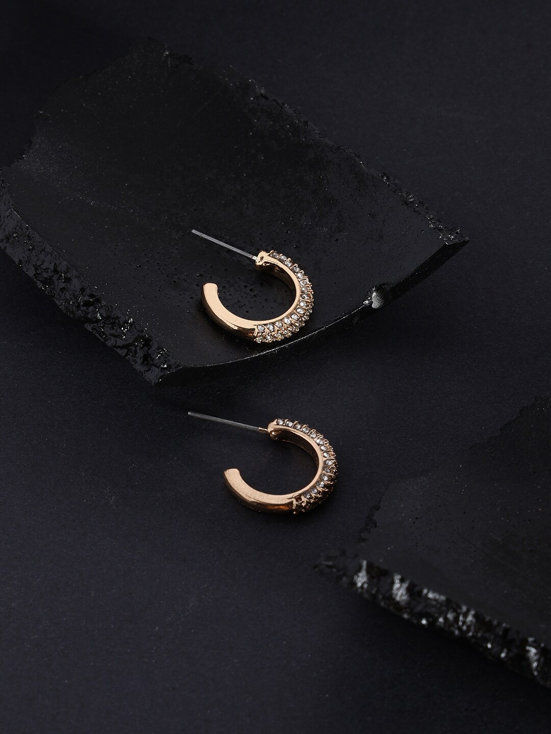

Accessorize Crystals Circular Half Hoop Earrings, Gold