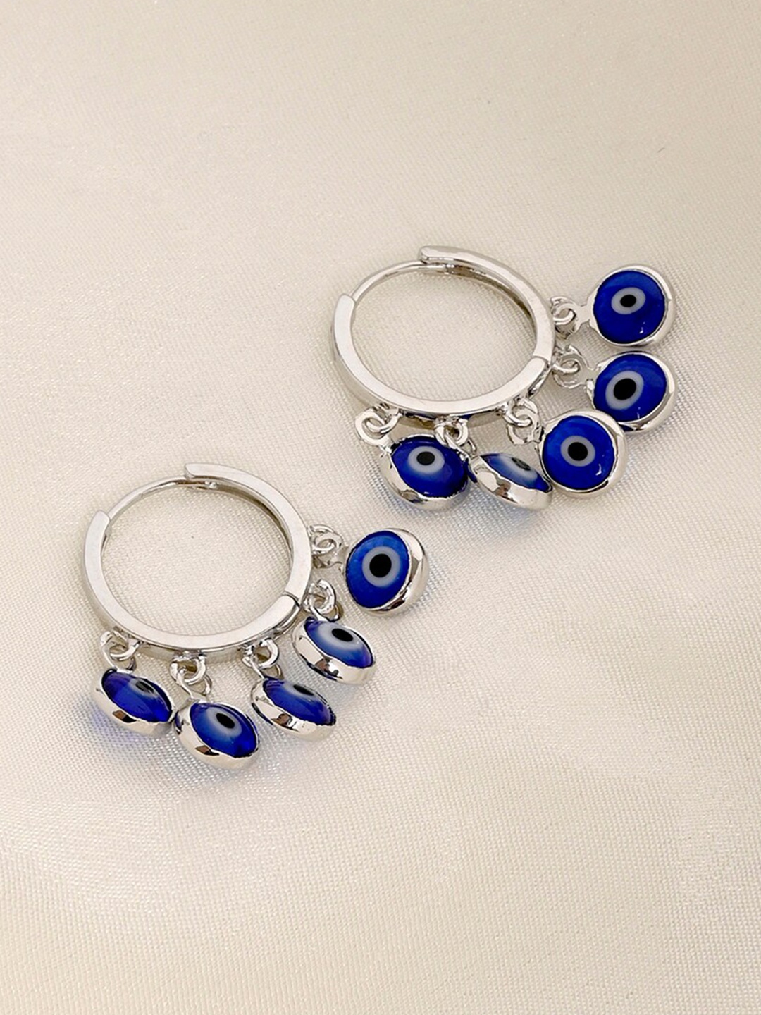 

Mikoto by FableStreet Blue Silver-Plating Oval Drop Earrings