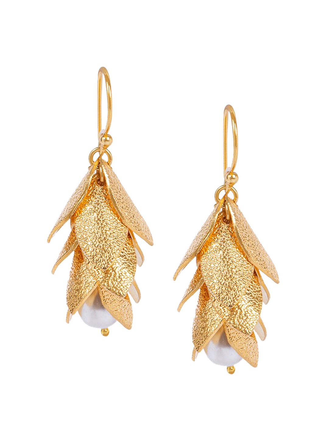 

Mikoto by FableStreet White Gold-Plating Contemporary Bold Petal Drop Earrings