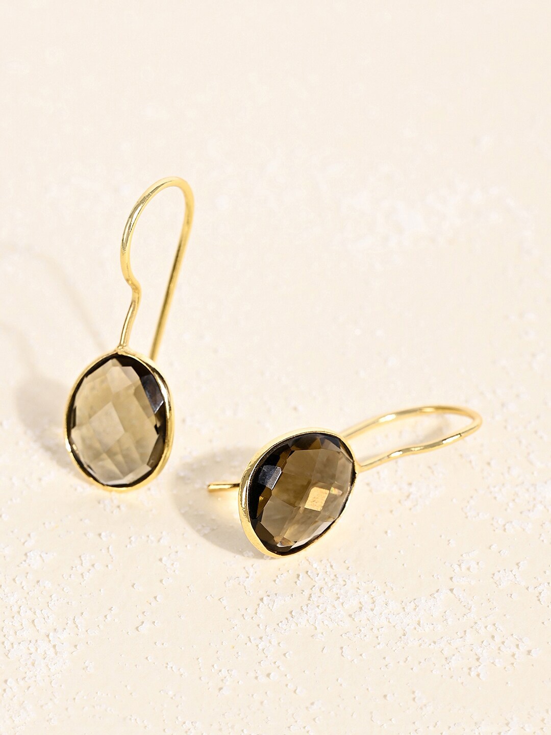 

Mikoto by FableStreet Grey Smokey Quartz Gold Plating Drop Earrings