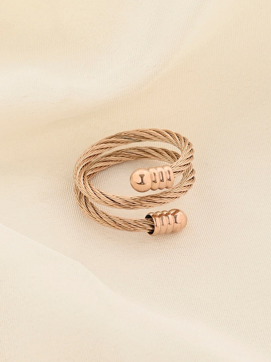 

Mikoto by FableStreet Women Gold-Plated Overlap Ring