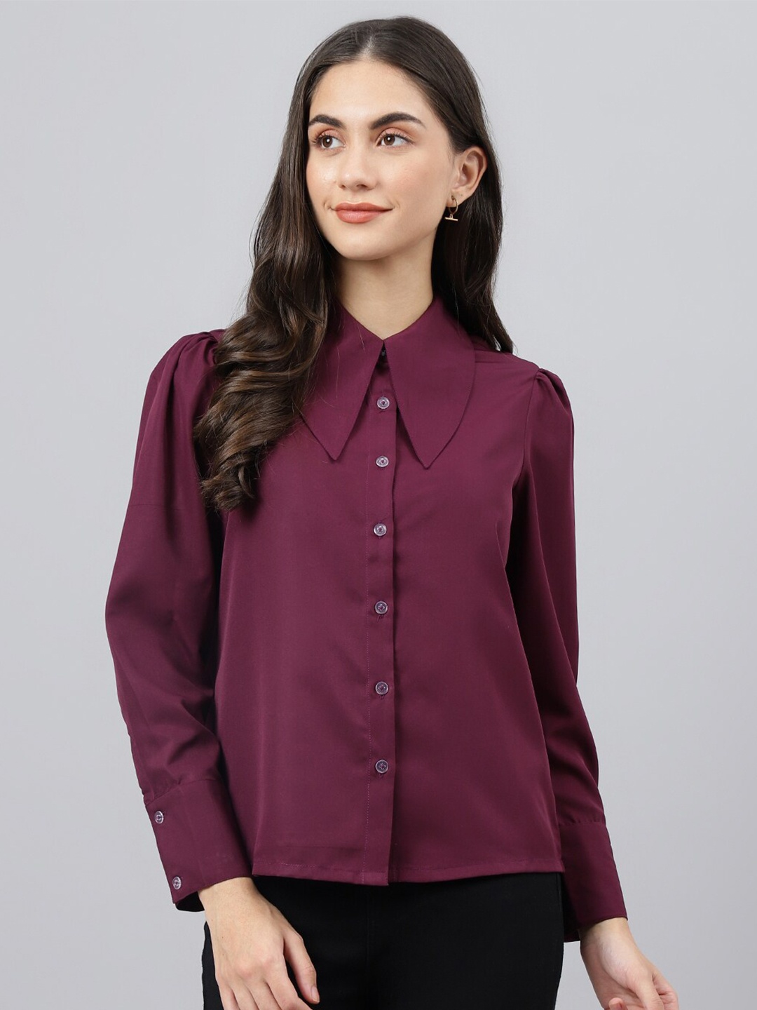 

DEEBACO Women Burgundy Premium Casual Shirt