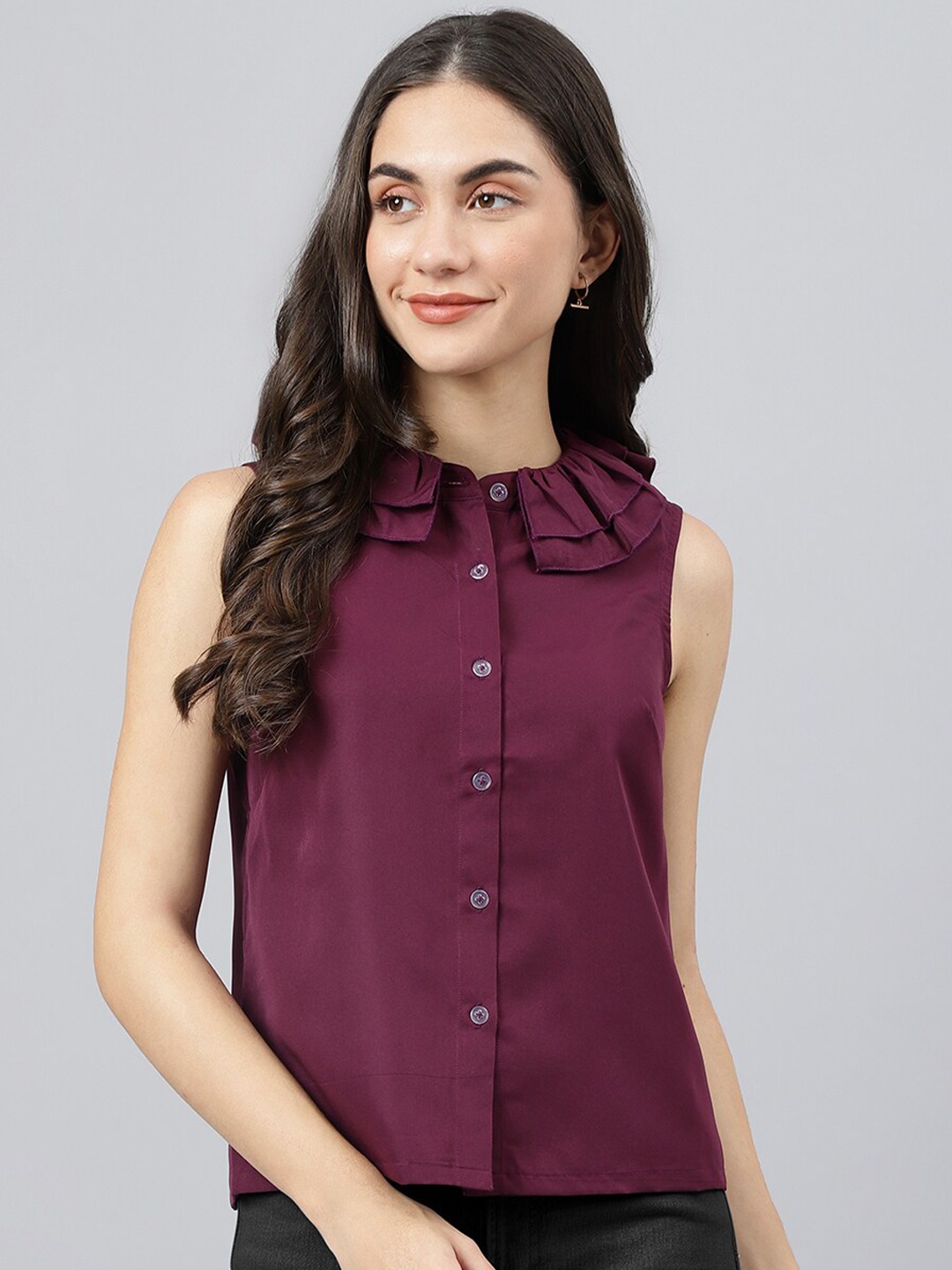 

DEEBACO Women Burgundy Premium Casual Shirt
