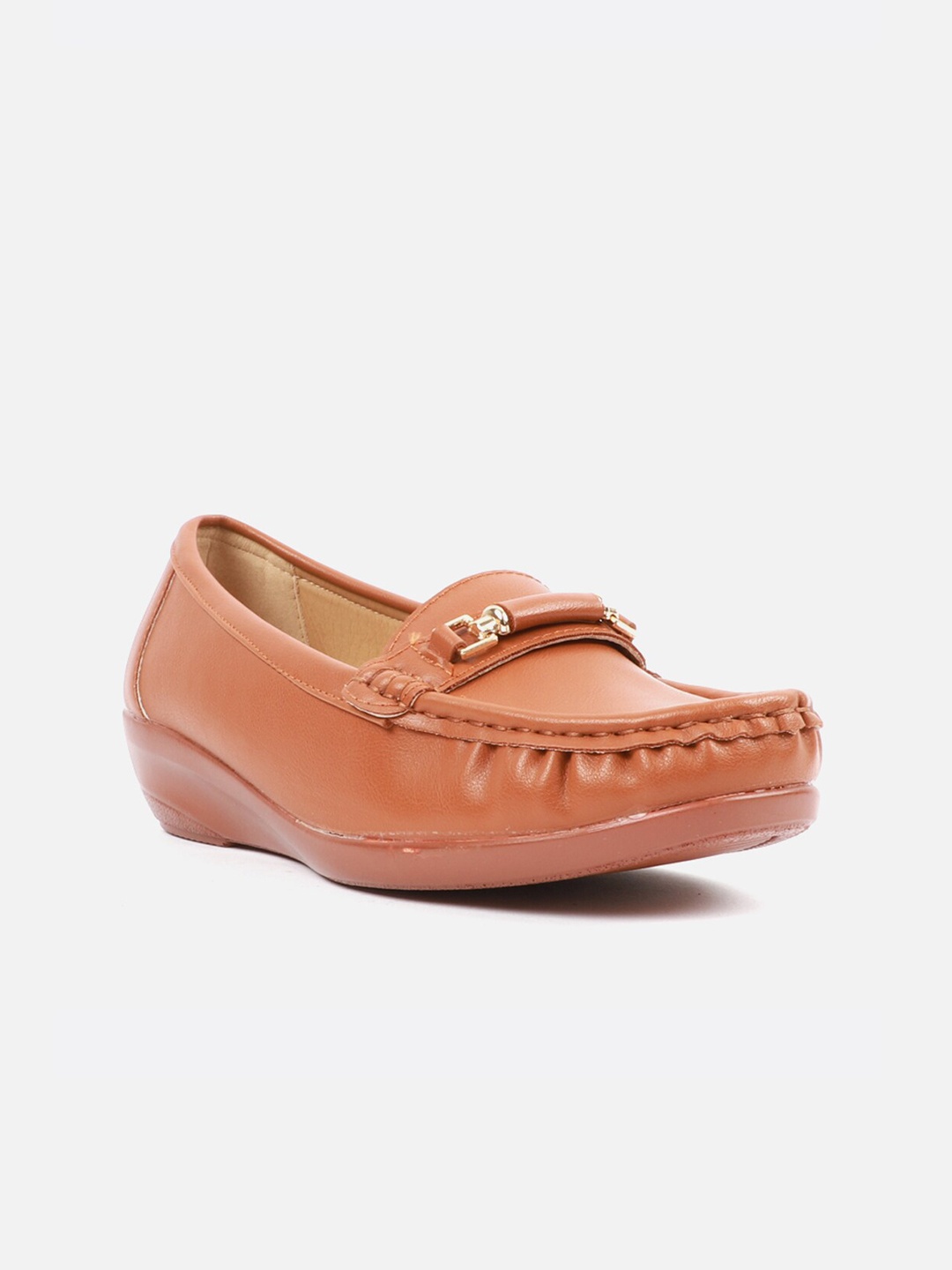

Carlton London Women Tan Solid Synthetic Loafers