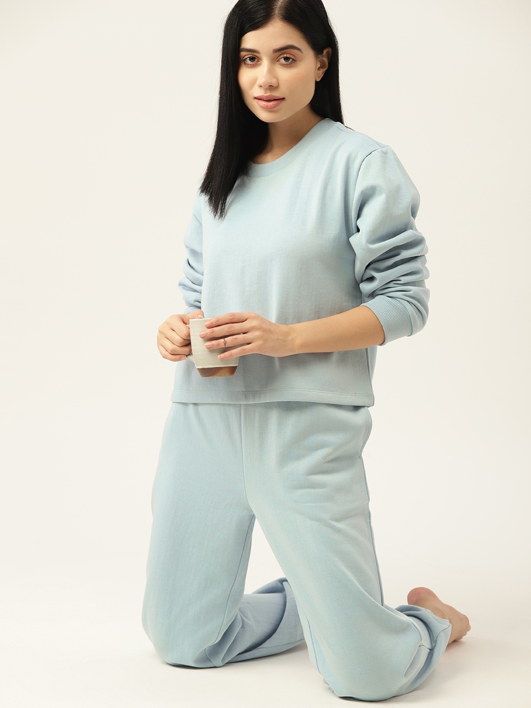 

ETC Women Blue Solid Night suit