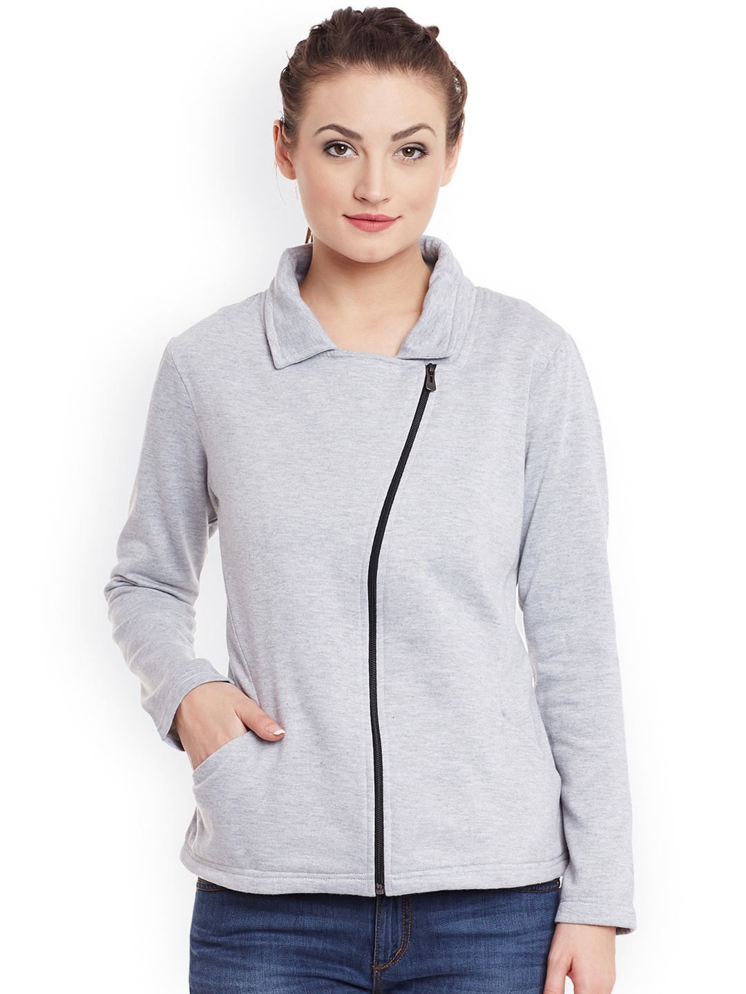 

Belle Fille Women Grey Solid Jacket