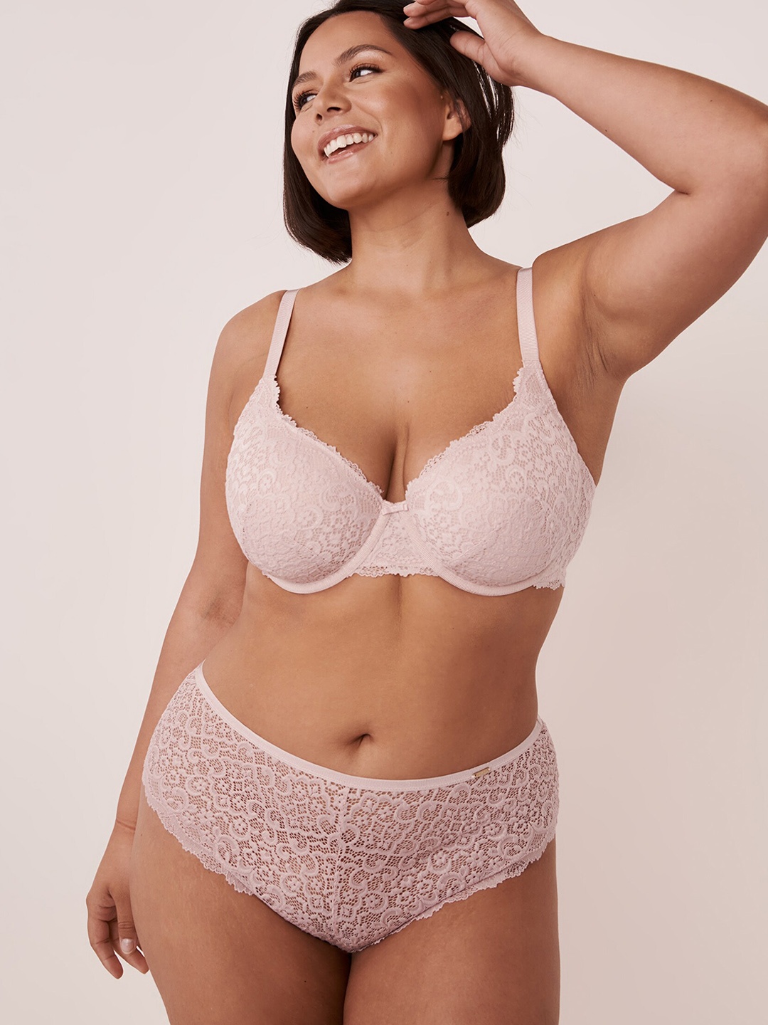 

La Vie en Rose Women Pink Solid Lace Hipster Briefs