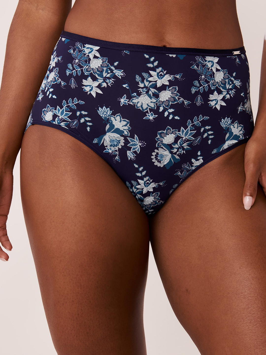 

La Vie en Rose Women Blue Floral Printed High Waist Bikini Briefs