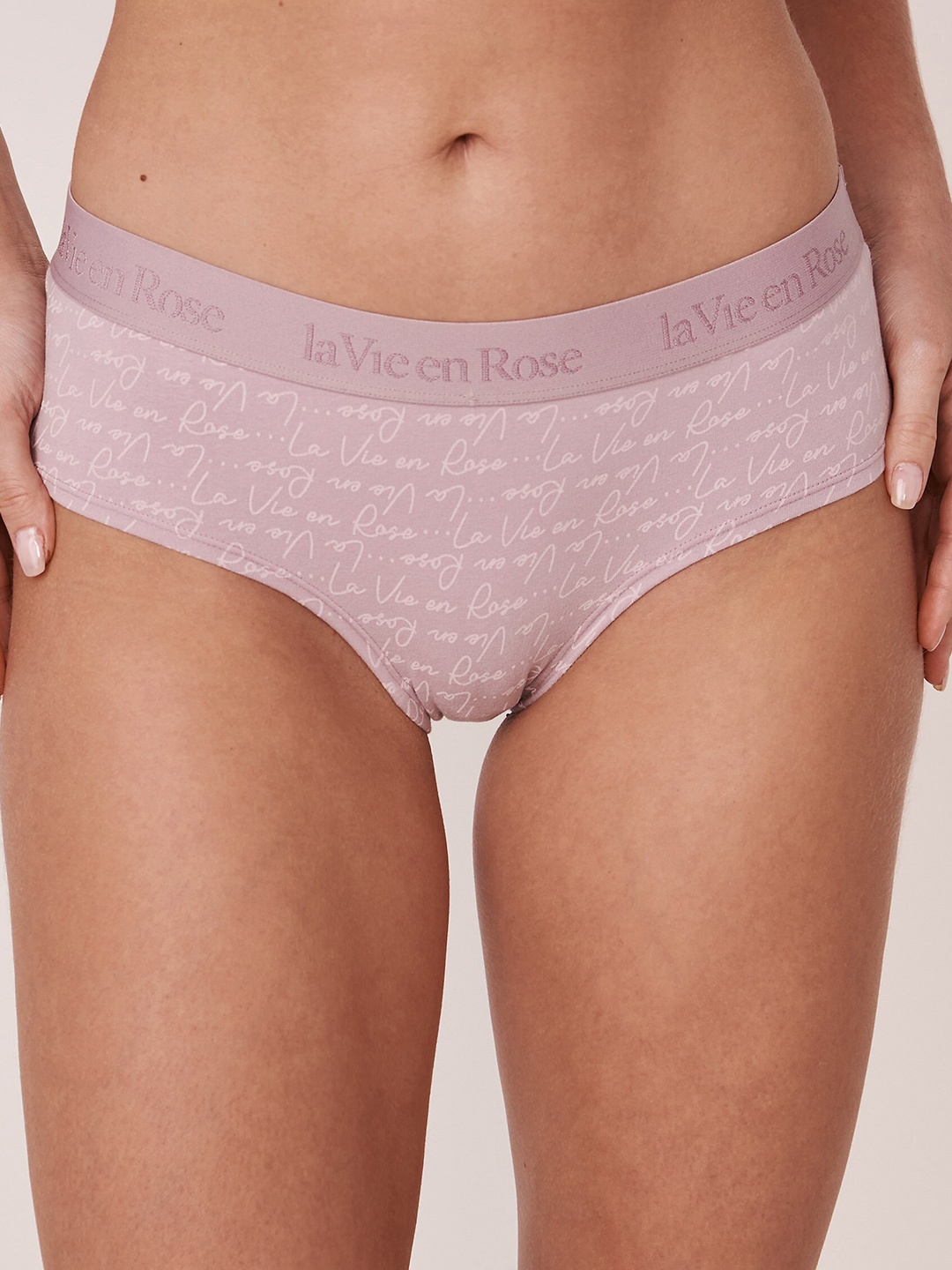 

La Vie en Rose Women Purple Printed Cotton Hipster Briefs