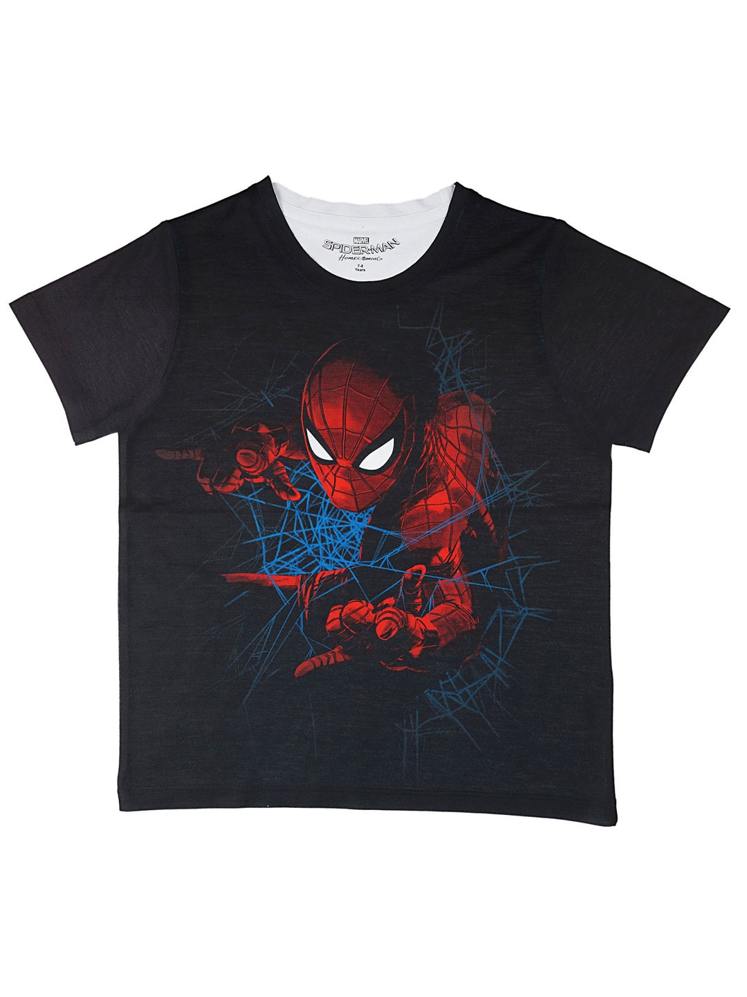 

Marvel by Wear Your Mind Boys Black & White Printed Round Neck T-shirt