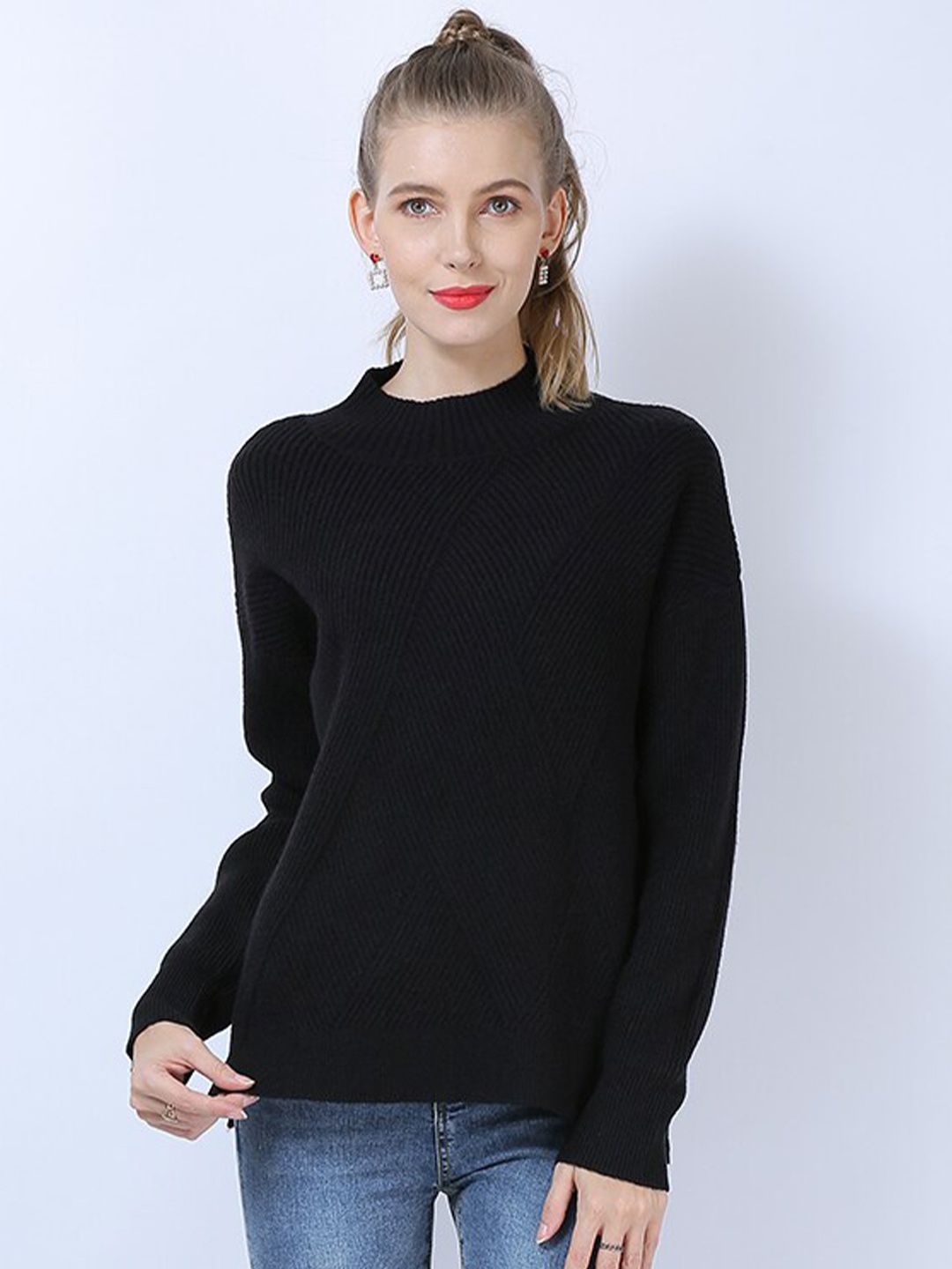 

JC Collection Women Black Pullover
