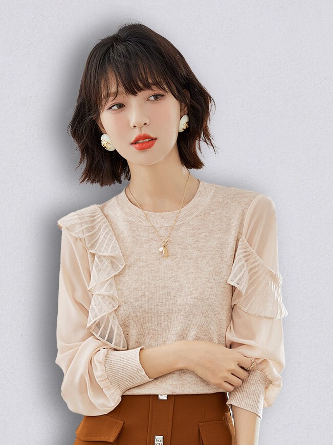 

JC Collection Women Beige Pullover