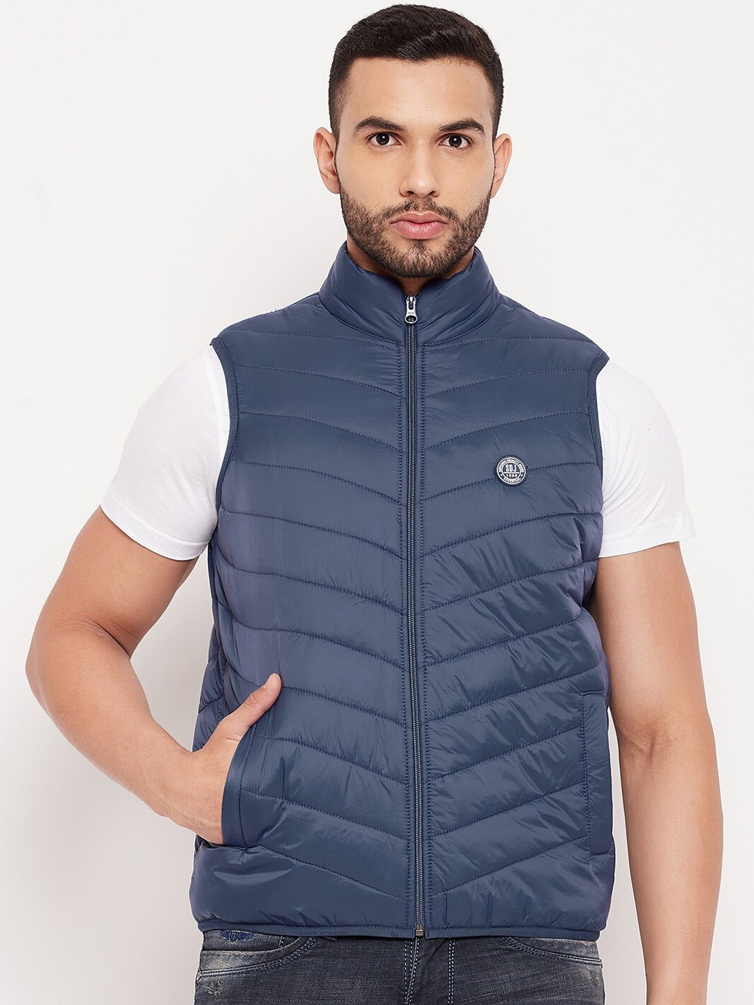 

Duke Men Blue Solid Puffer Jacket