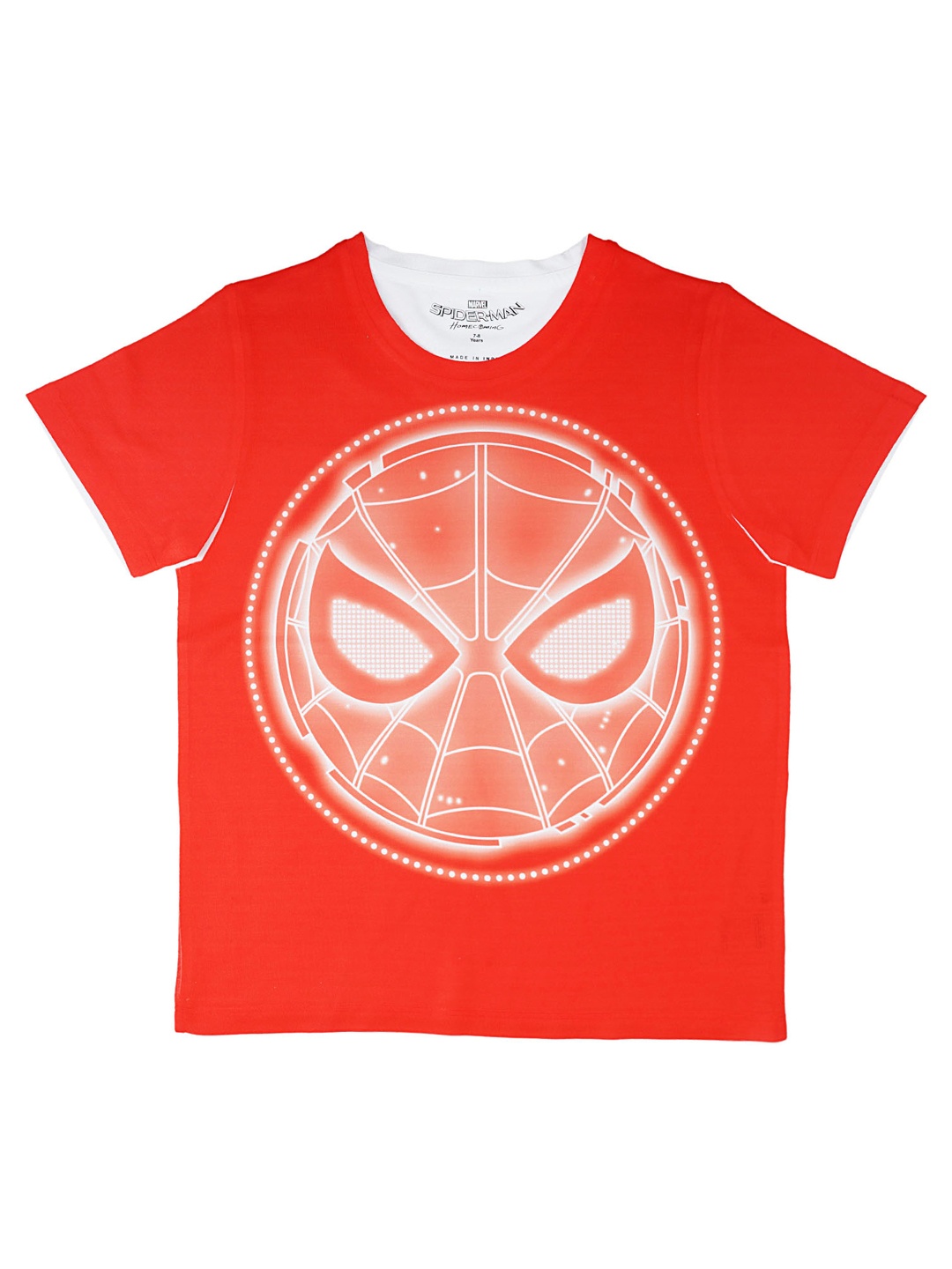 

Marvel by Wear Your Mind Boys Red & White Printed Round Neck T-shirt