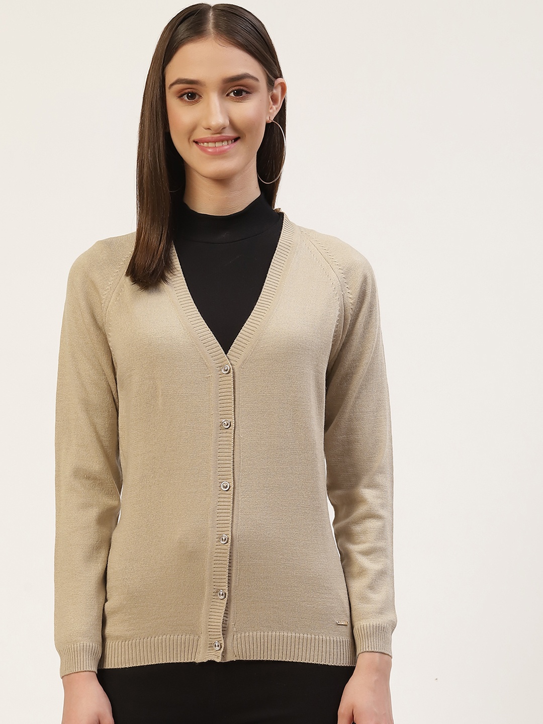 

Monte Carlo Women Beige Solid Cardigan