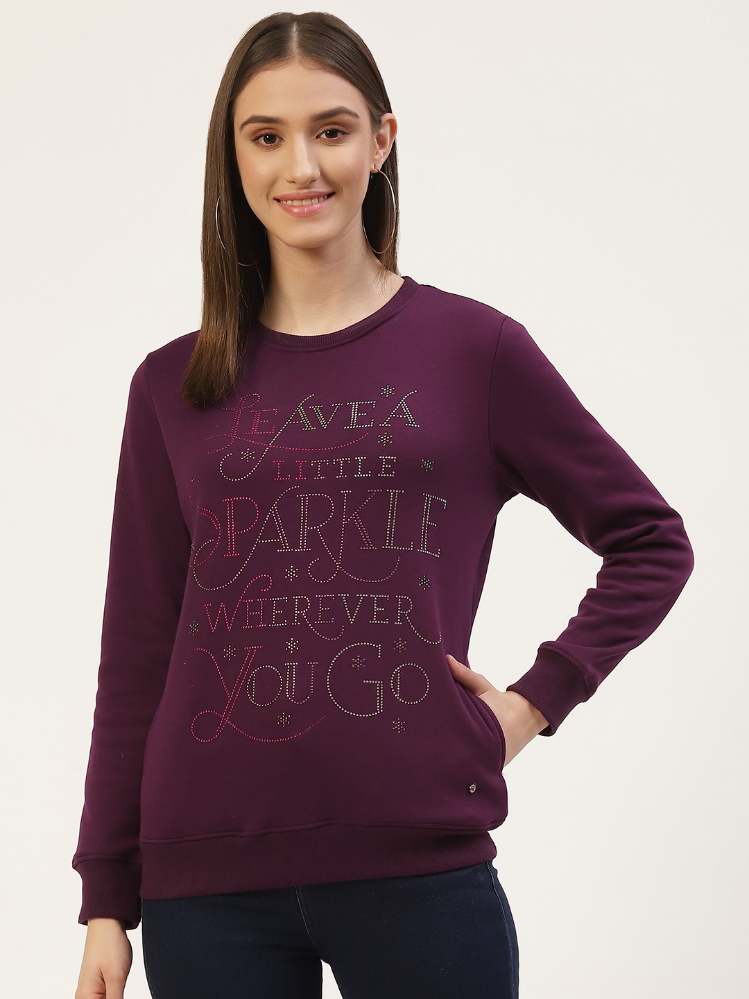 

Monte Carlo Women Purple Printed Sweatshirt