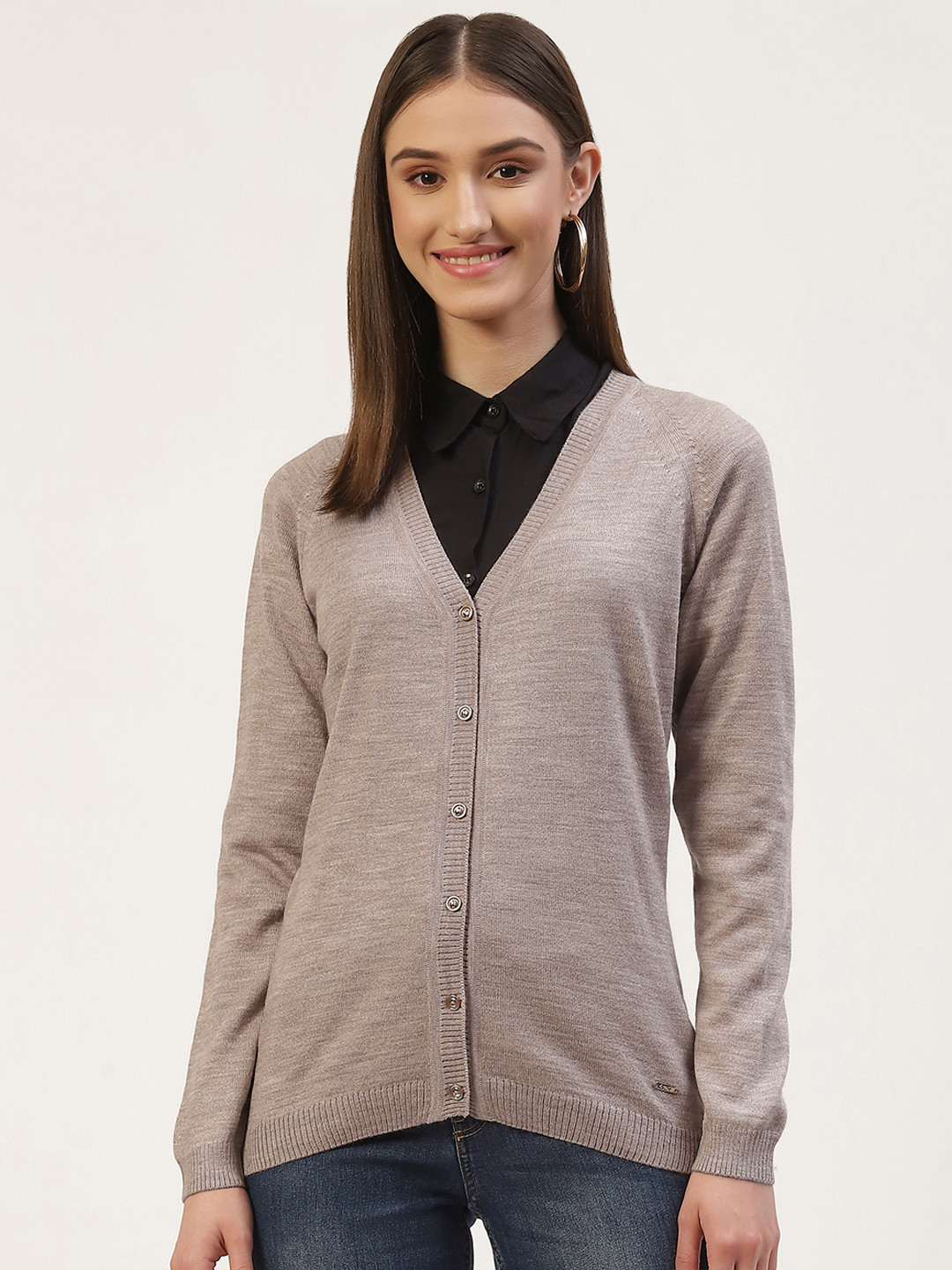 

Monte Carlo Women Beige Solid Cardigan
