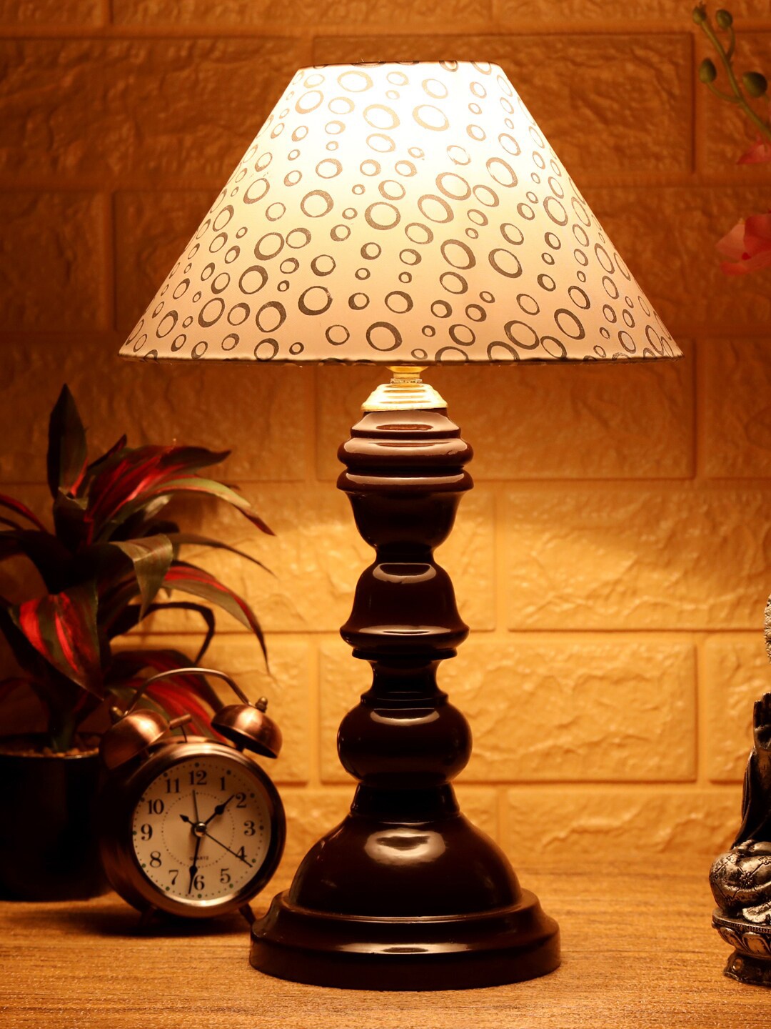 foziq Brown Printed Table Lamps