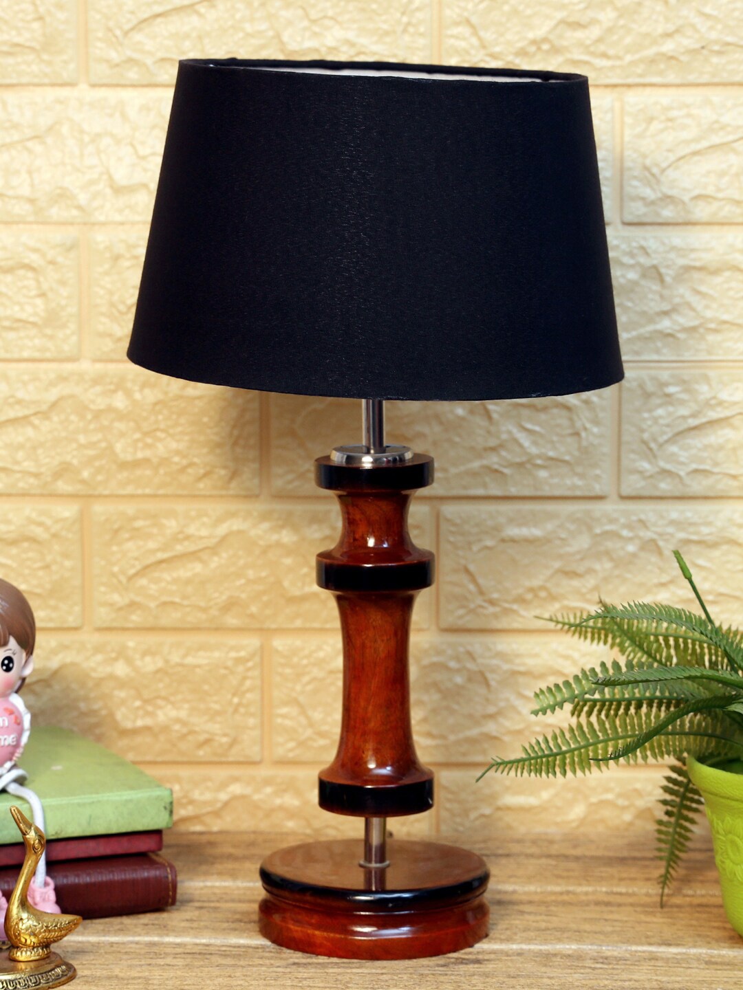 

foziq Brown & Black Solid Table Lamp