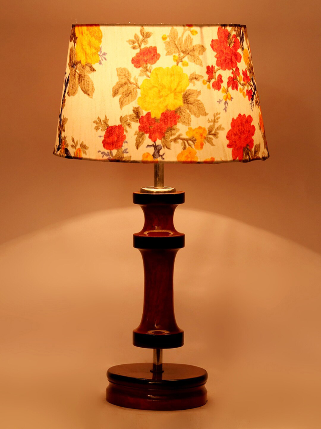 

foziq Brown & White Printed Table Lamps