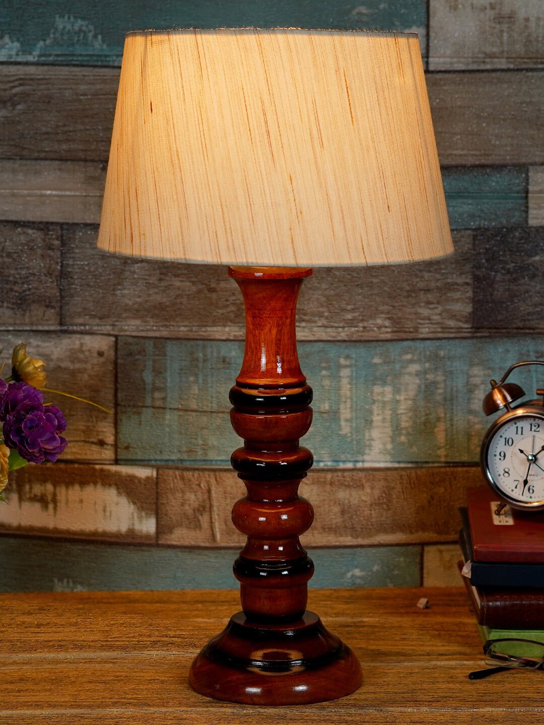 

foziq Brown & Beige Printed Table Lamps