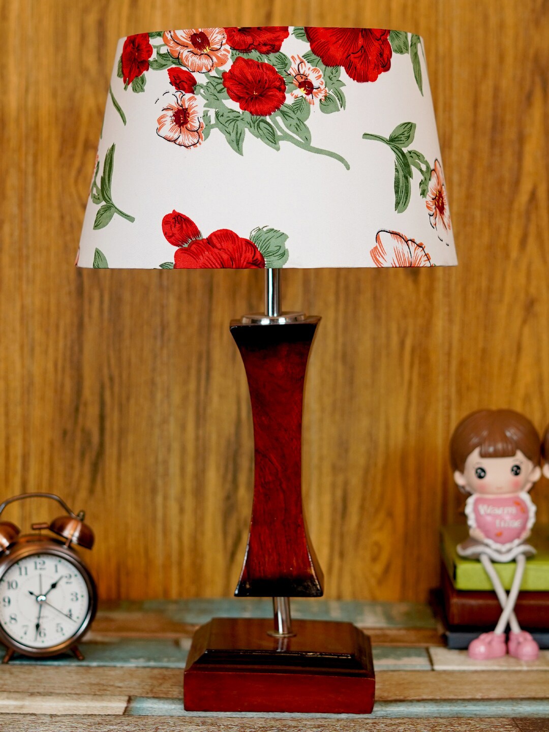 

foziq Brown & White Printed Table Lamps