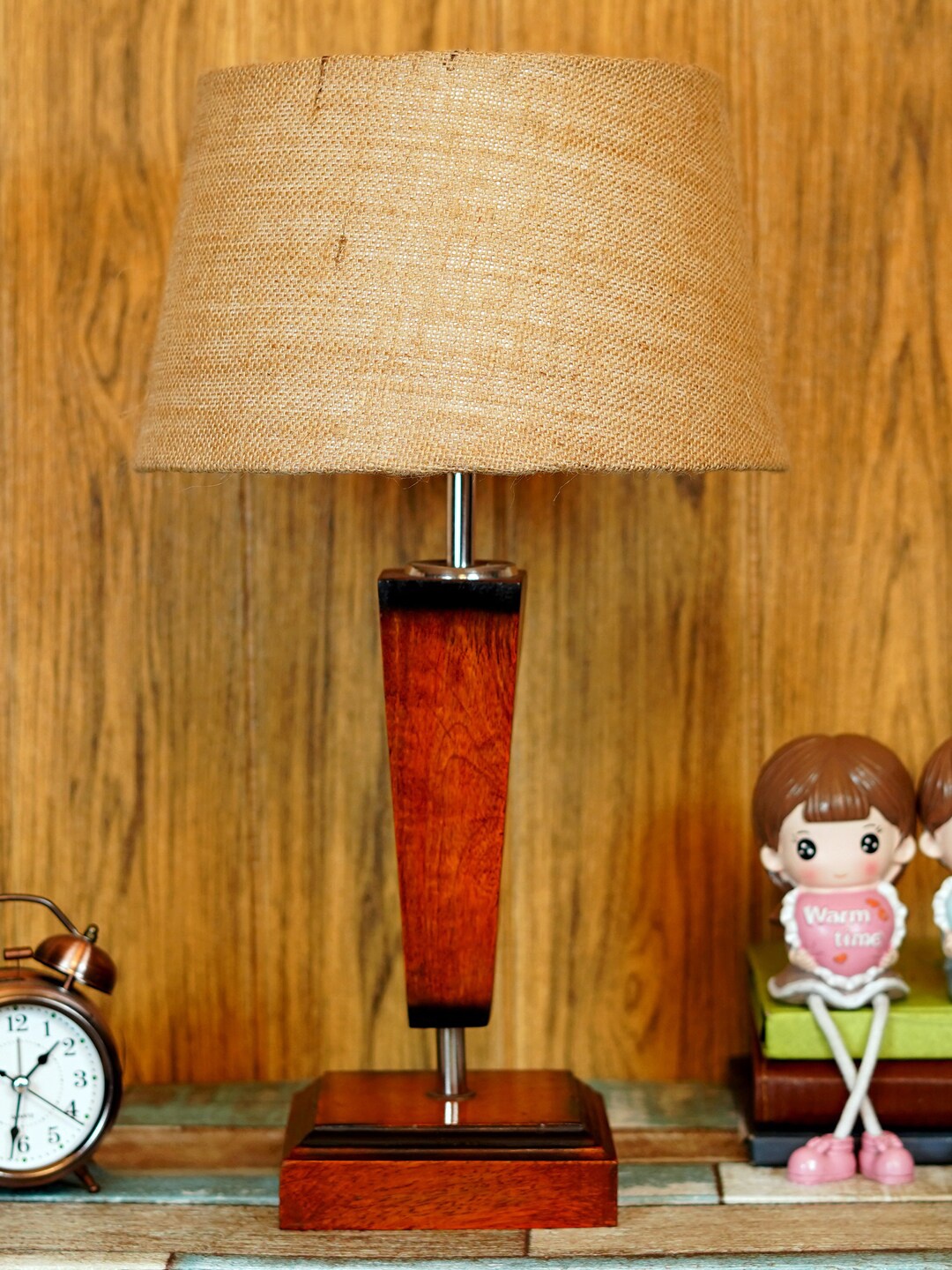 

foziq Brown Solid Wood Table Lamp