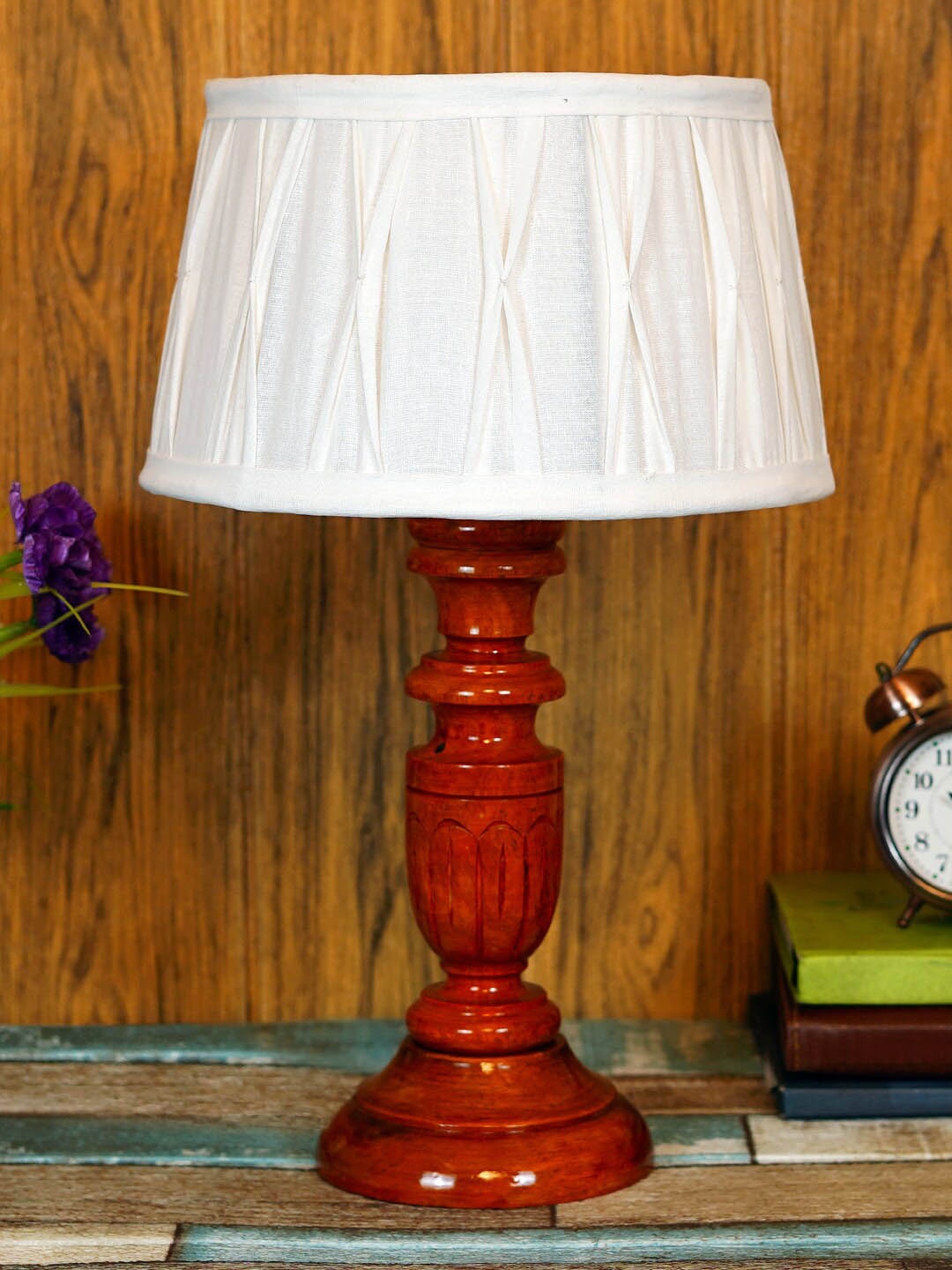 

foziq Brown & White Solid Table Lamps