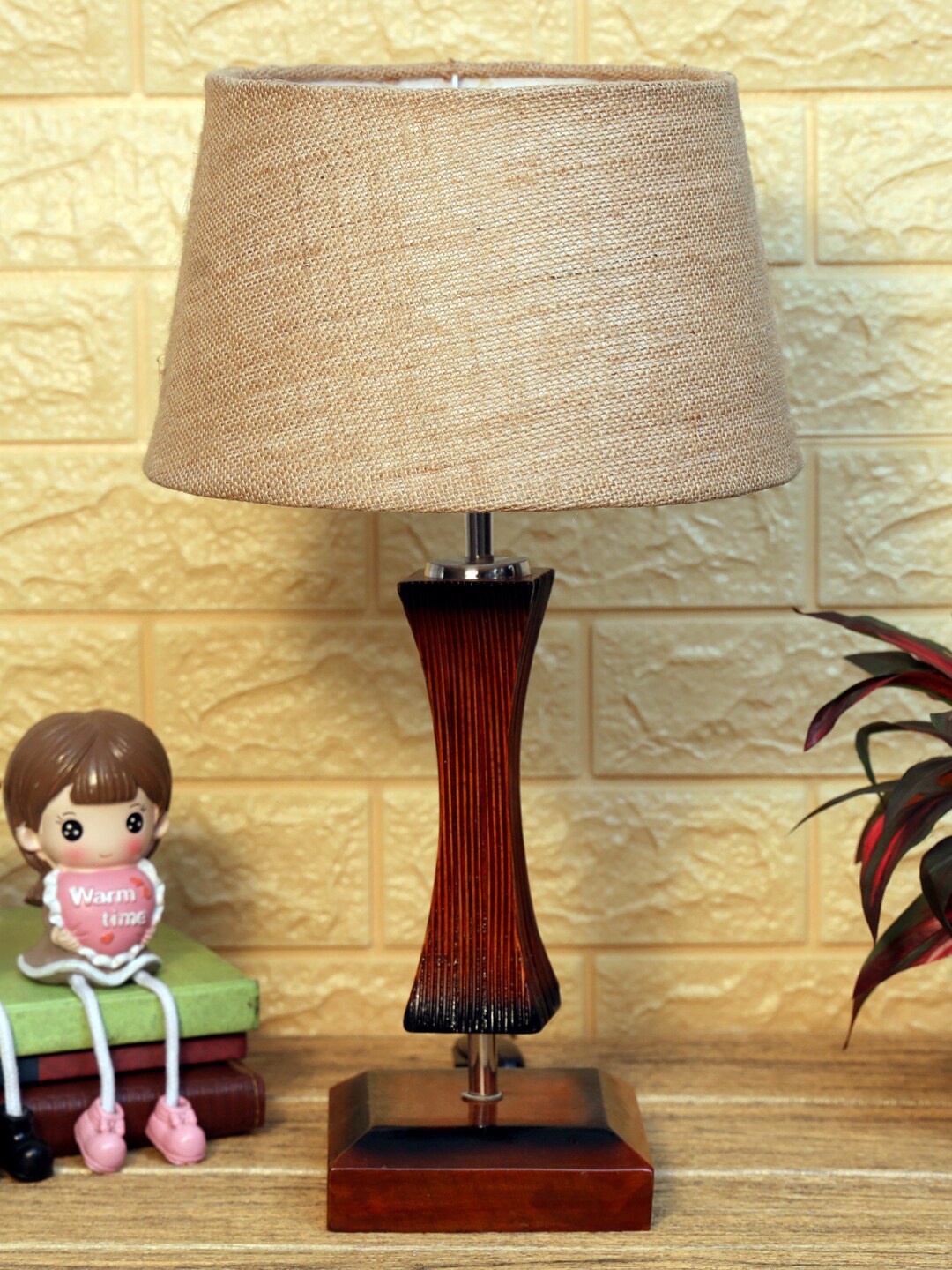 

foziq Brown & Beige Solid Table Lamps