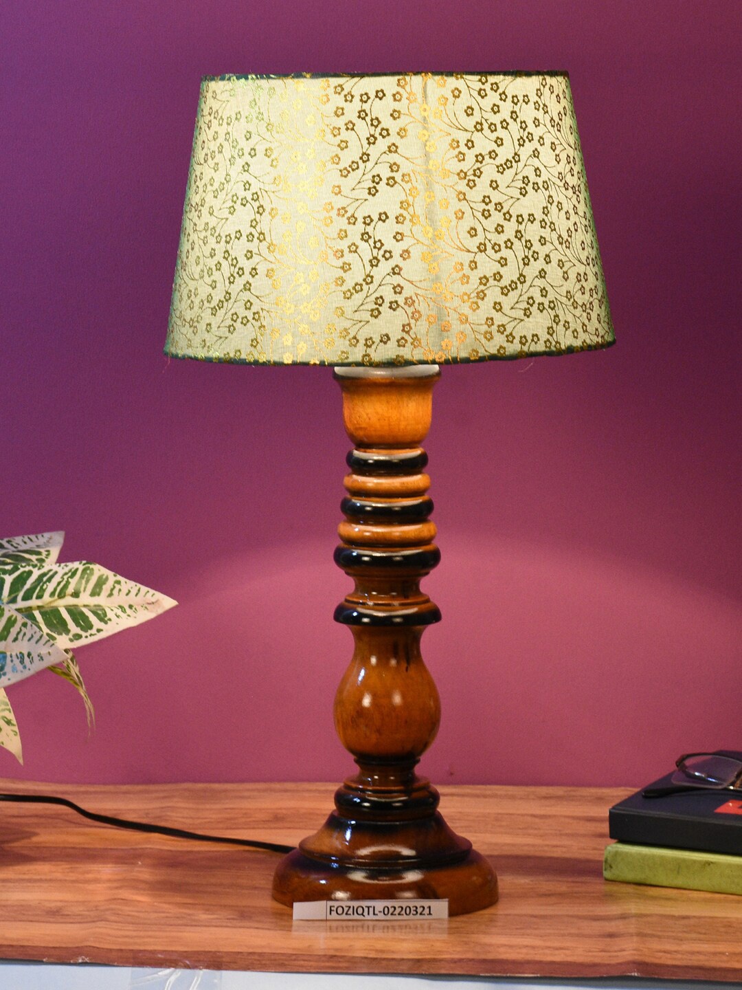 

foziq Brown & Green Printed Table Lamps