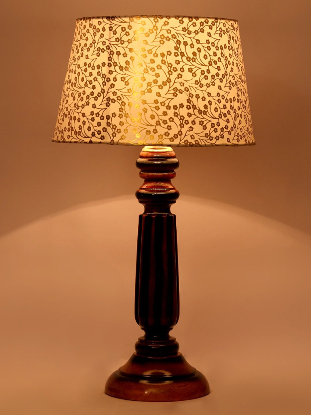 

foziq Brown & Gold Printed Table Lamps