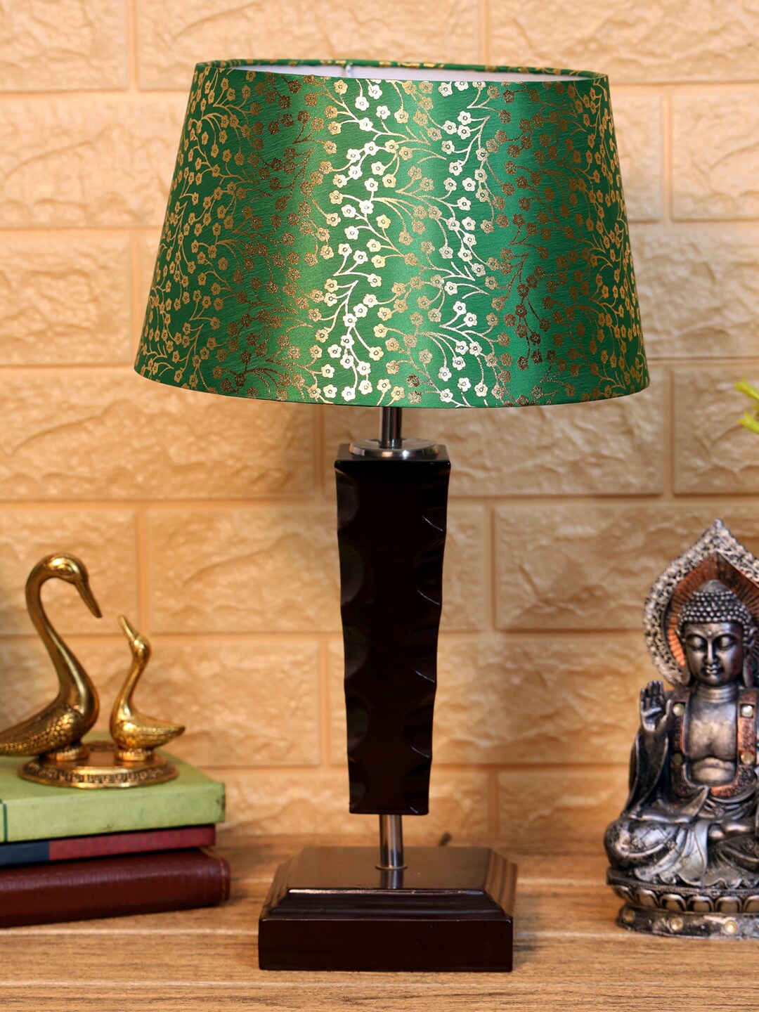 

foziq Brown & Green Printed Table Lamps