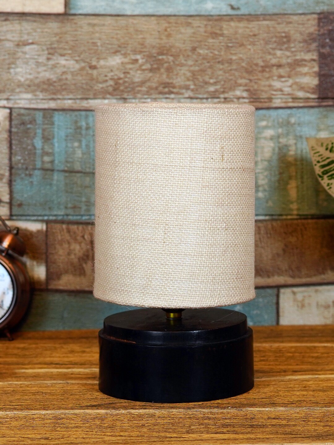 

foziq Brown & White Solid Wooden Table Lamps